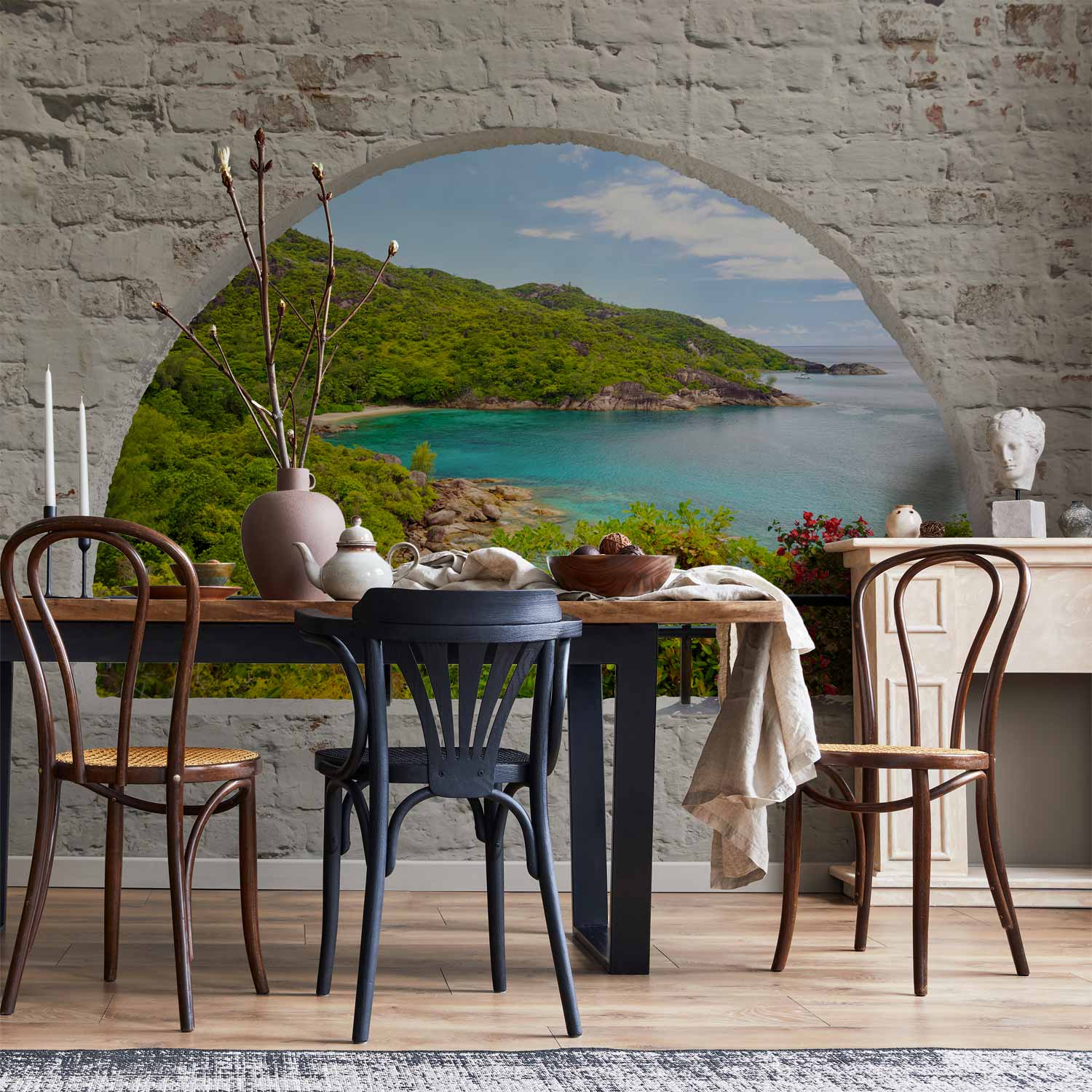 Emerald Island Coastal Landscape Wall Mural