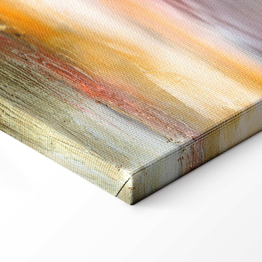 Orange Sea Waves Landscape Canvas Print