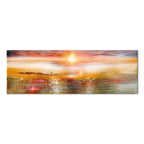 Orange Sea Waves Landscape Canvas Print