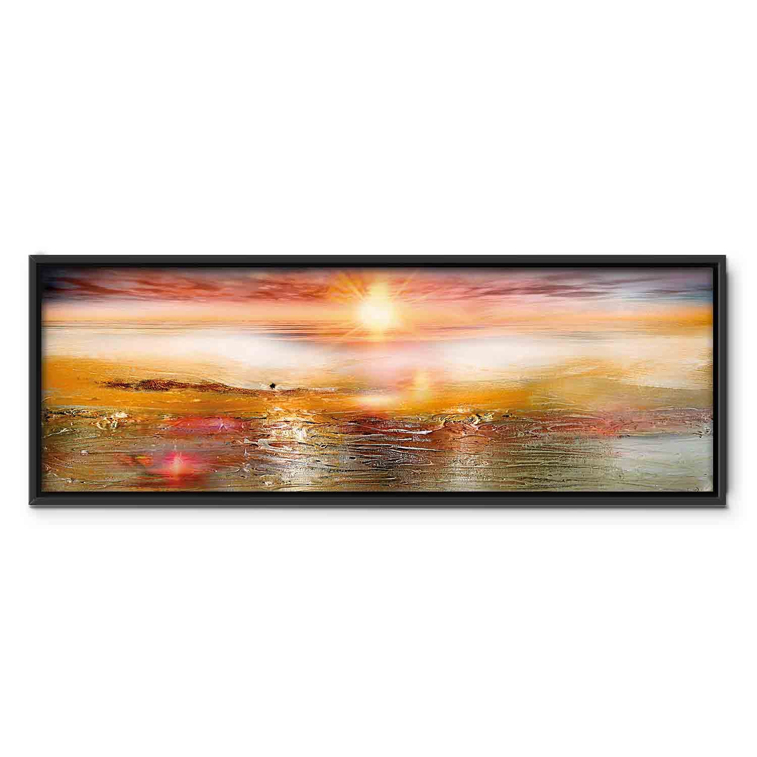 Orange Sea Waves Landscape Canvas Print