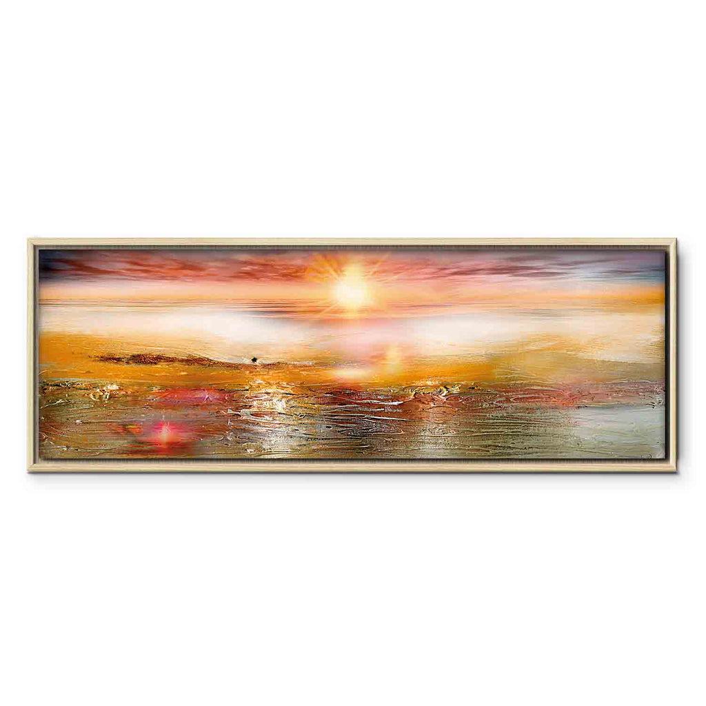 Orange Sea Waves Landscape Canvas Print