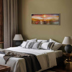 Orange Sea Waves Landscape Canvas Print