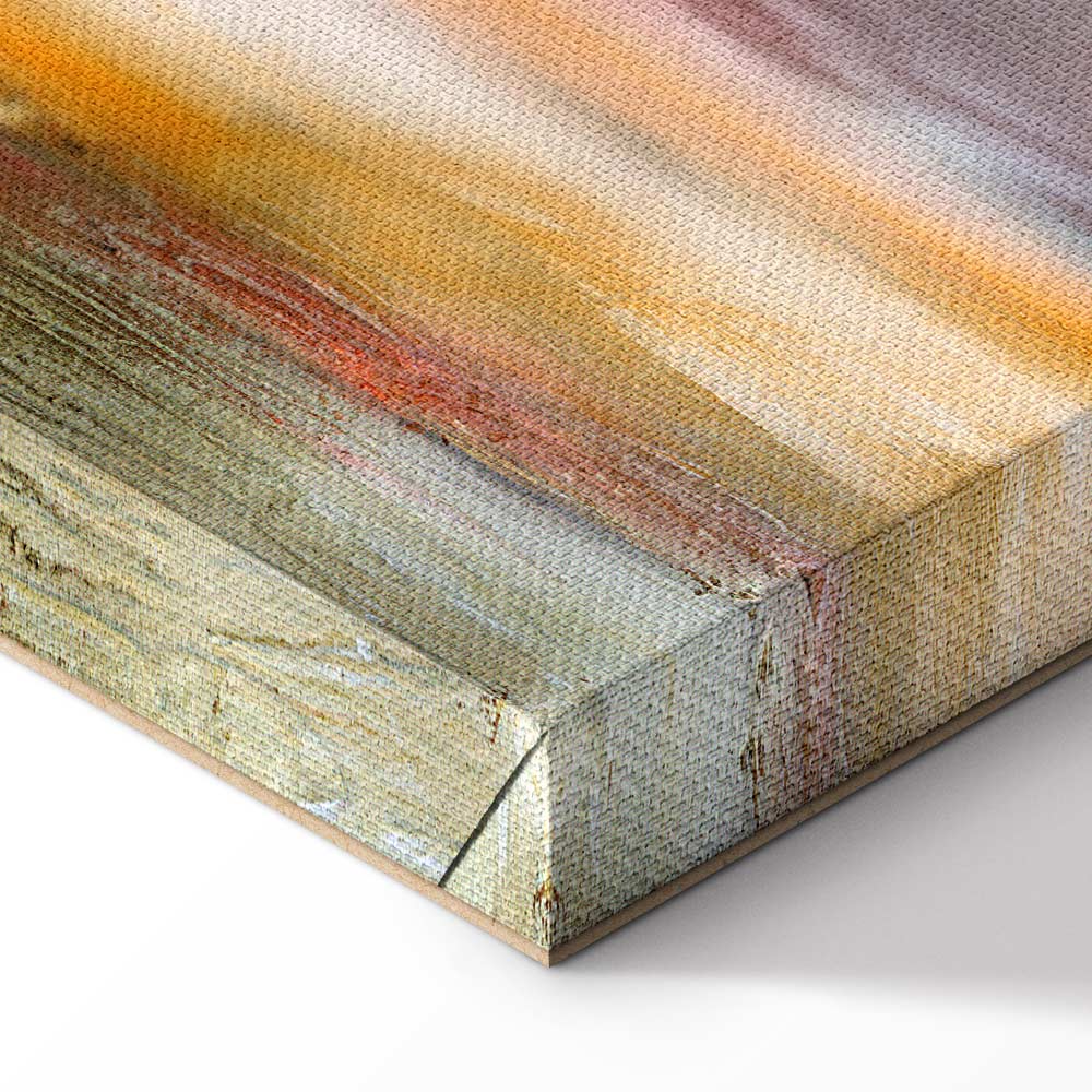 Orange Sea Waves Landscape Canvas Print