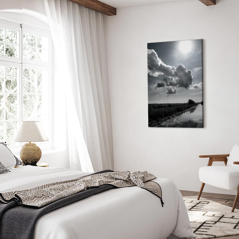 Sun Over Clouds Sky Reflection Canvas Print