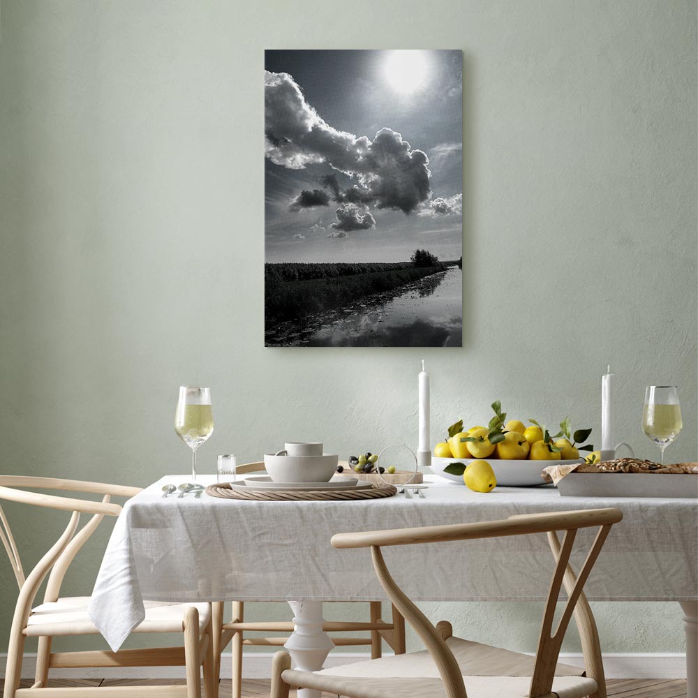 Sun Over Clouds Sky Reflection Canvas Print