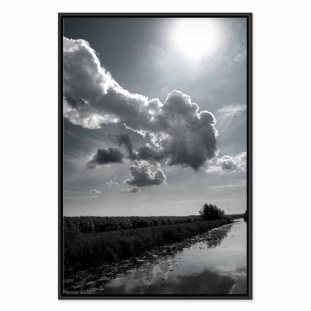 Sun Over Clouds Sky Reflection Canvas Print