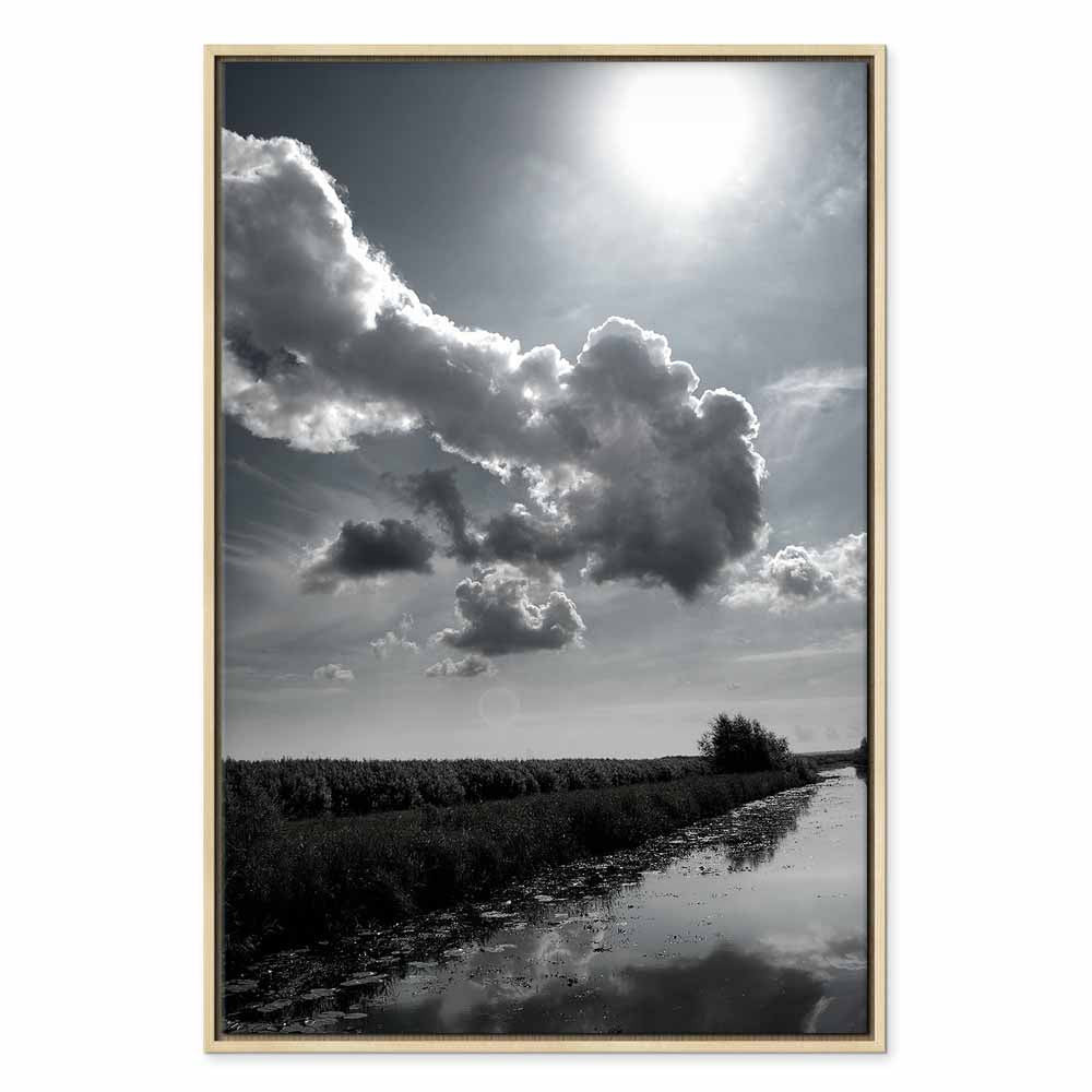 Sun Over Clouds Sky Reflection Canvas Print