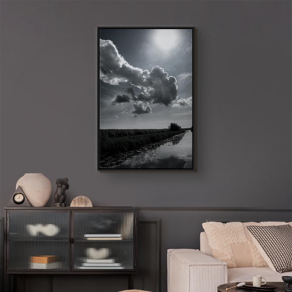 Sun Over Clouds Sky Reflection Canvas Print