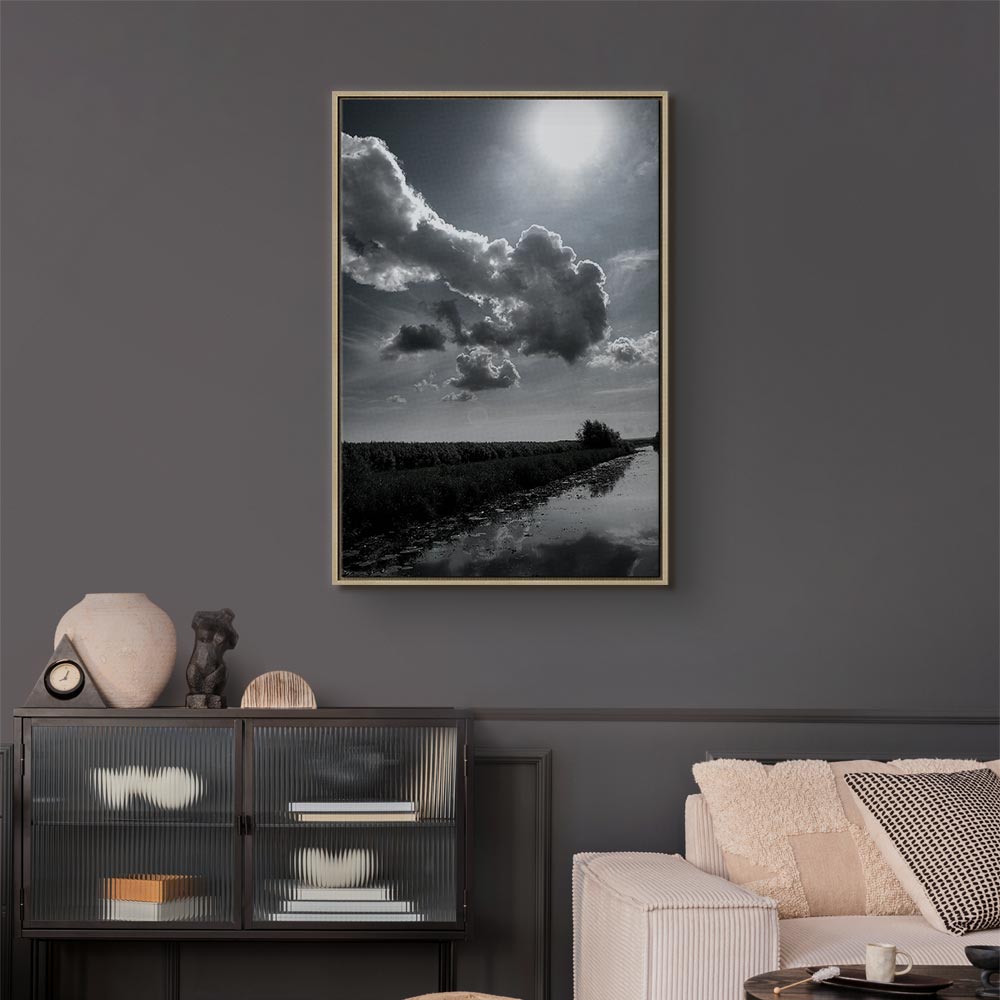 Sun Over Clouds Sky Reflection Canvas Print