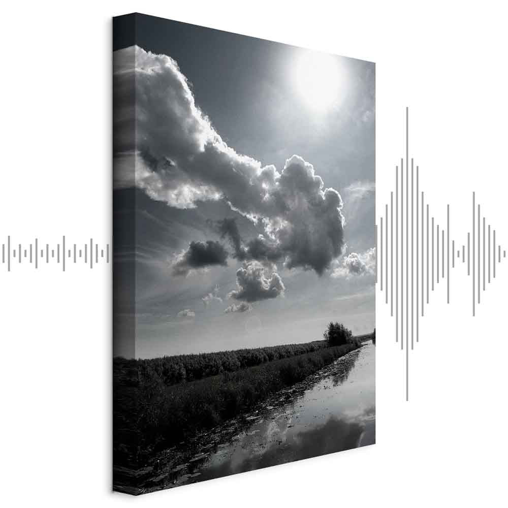 Sun Over Clouds Sky Reflection Canvas Print