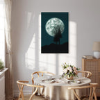 Full Moon Night Sky Trees Landscape Canvas Print