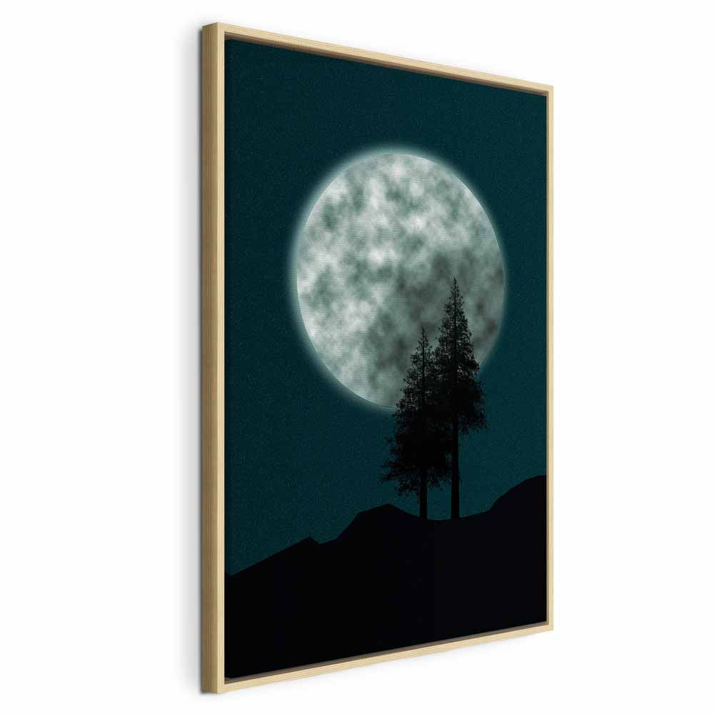 Full Moon Night Sky Trees Landscape Canvas Print