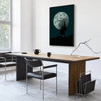 Full Moon Night Sky Trees Landscape Canvas Print