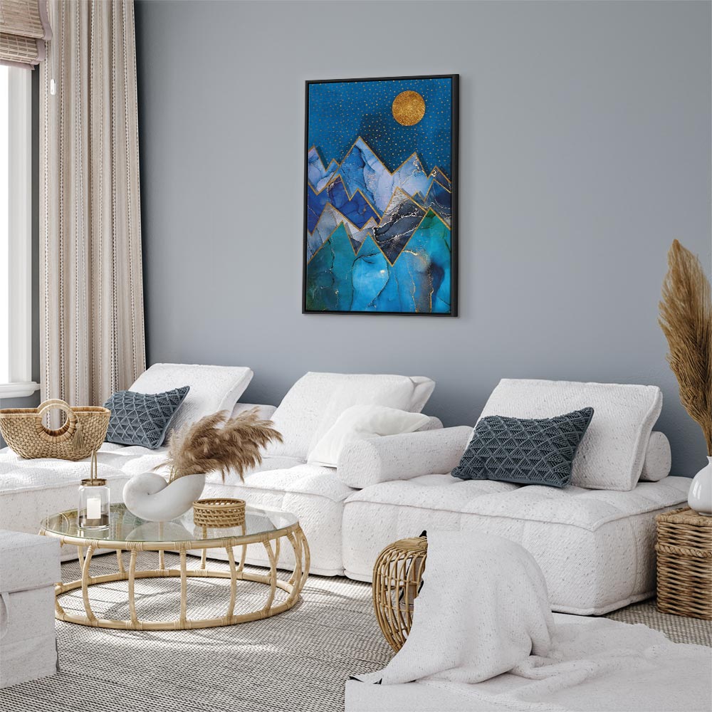 Abstract Geometric Night Canvas Print