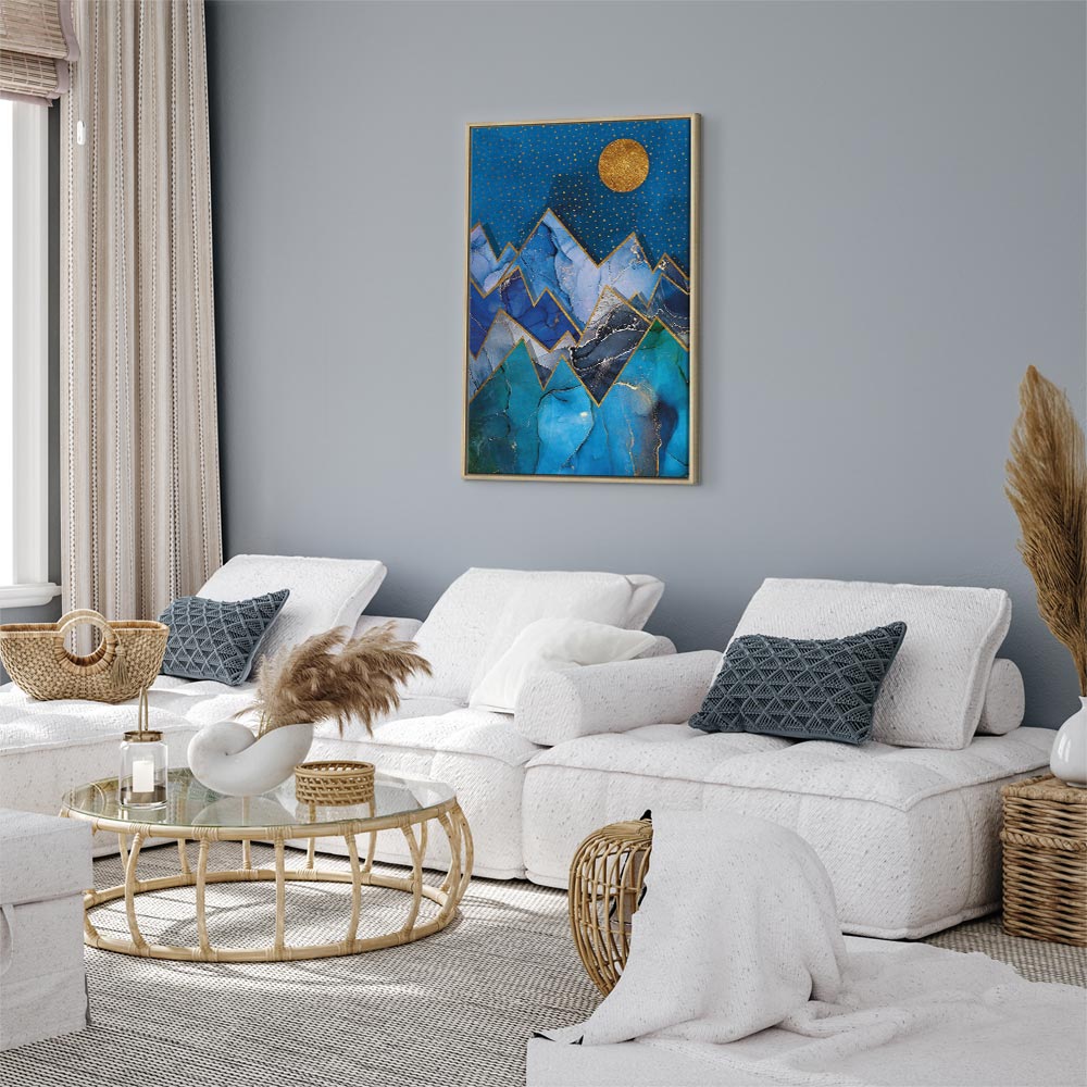 Abstract Geometric Night Canvas Print