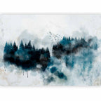 Painted Mountain Forest Abstract Wall Mural