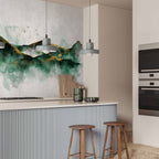 Green Mountain Landscape Abstract Wall Mural