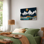 Starry Mountain Night Landscape Canvas Print