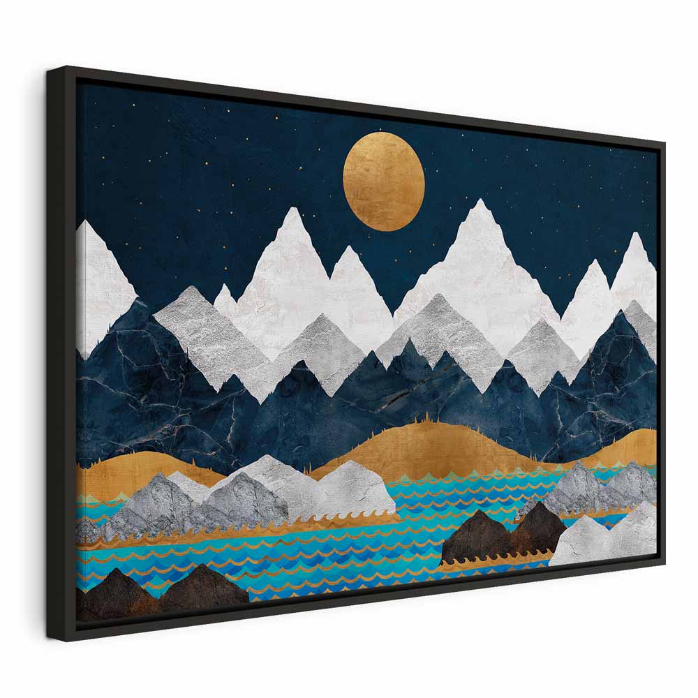 Starry Mountain Night Landscape Canvas Print