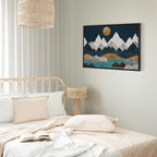 Starry Mountain Night Landscape Canvas Print