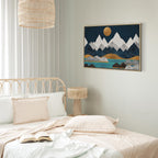 Starry Mountain Night Landscape Canvas Print
