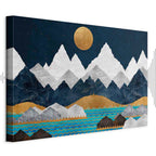 Starry Mountain Night Landscape Canvas Print