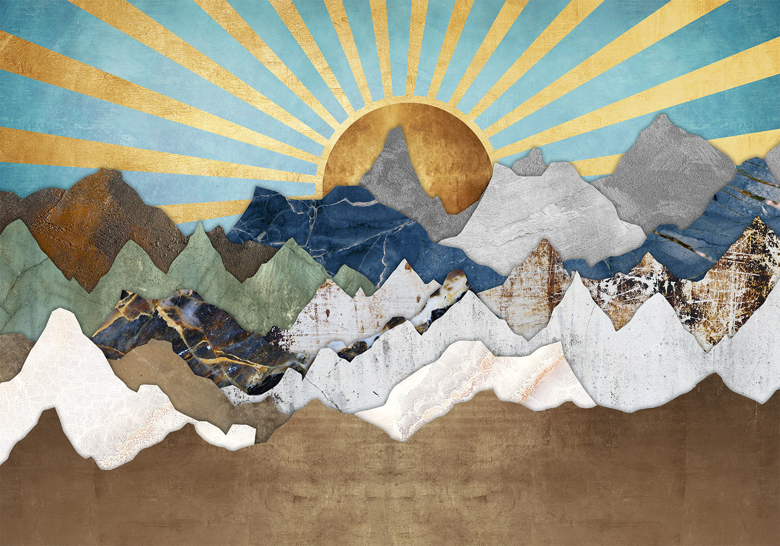 Wall Mural Morning in Mountains - Landscape Wall Decor