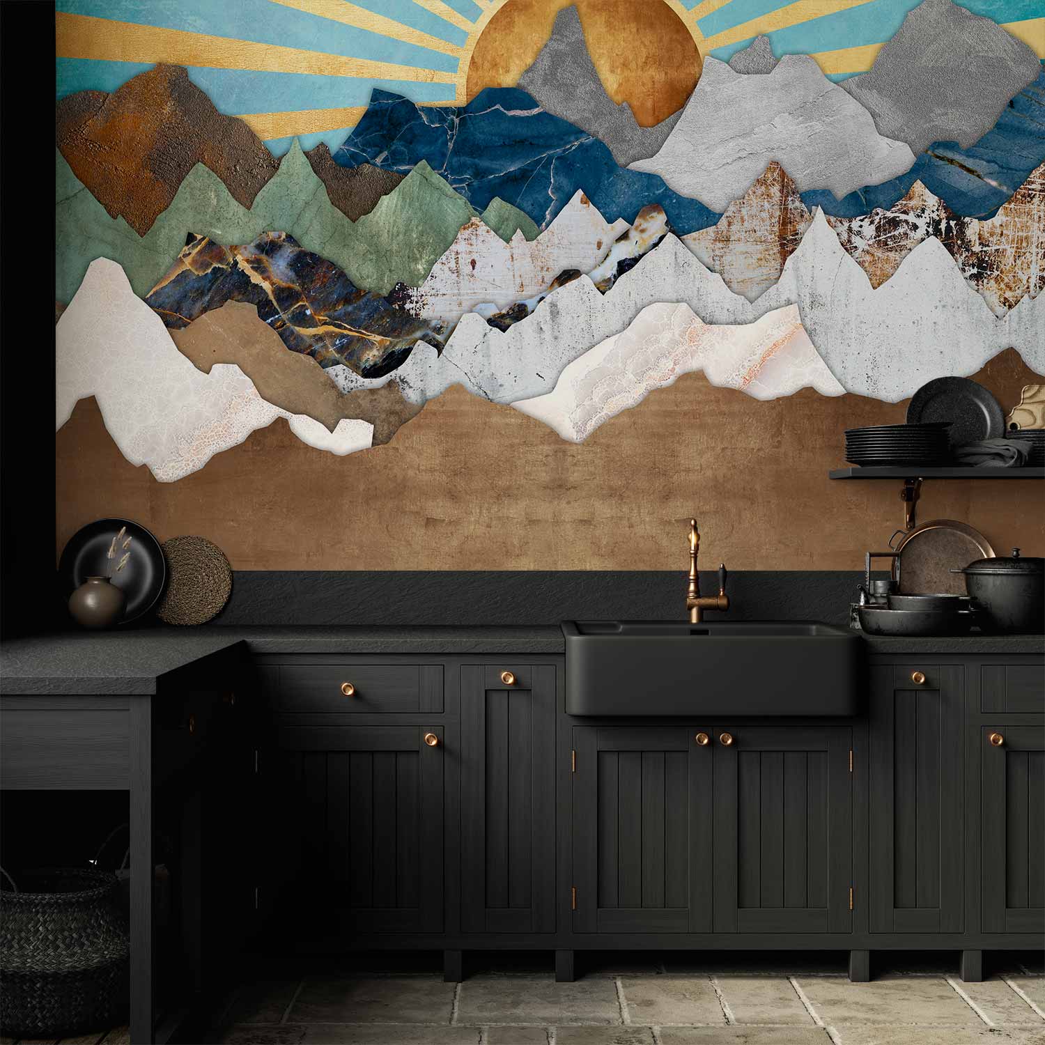 Wall Mural Morning in Mountains - Landscape Wall Decor