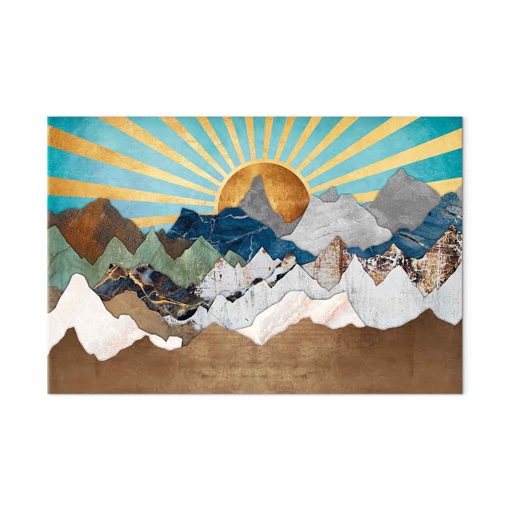 Morning Mountain Landscape Wide Canvas Print