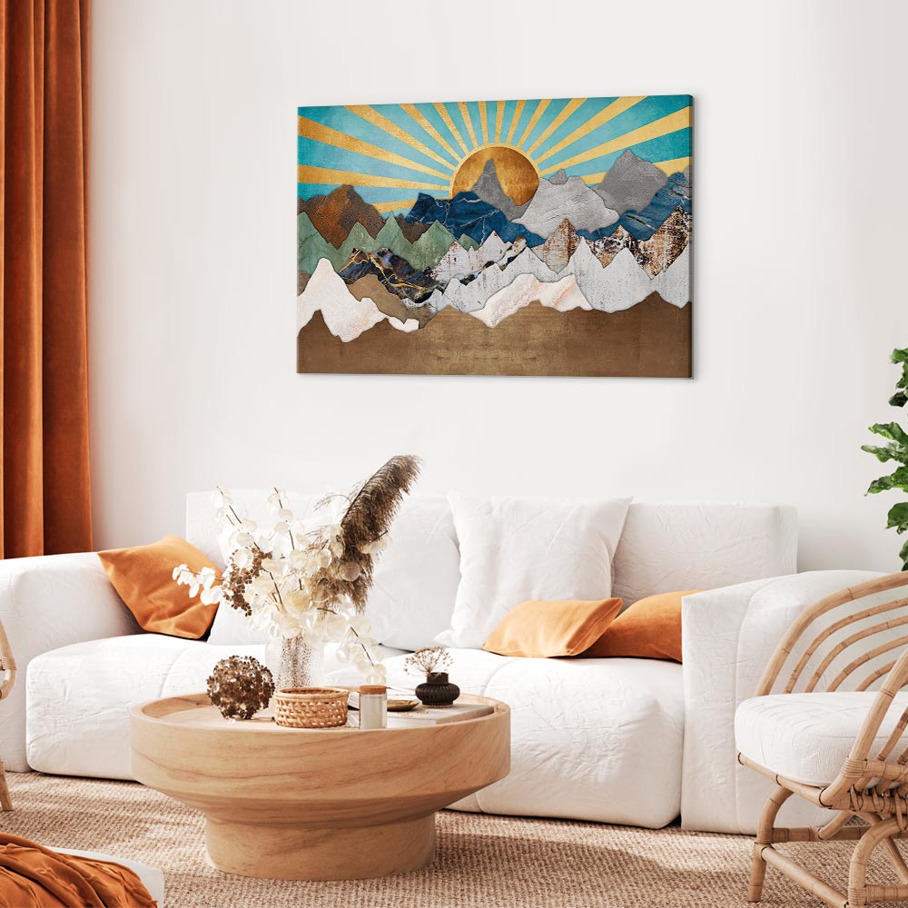 Morning Mountain Landscape Wide Canvas Print