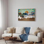 Morning Mountain Landscape Wide Canvas Print