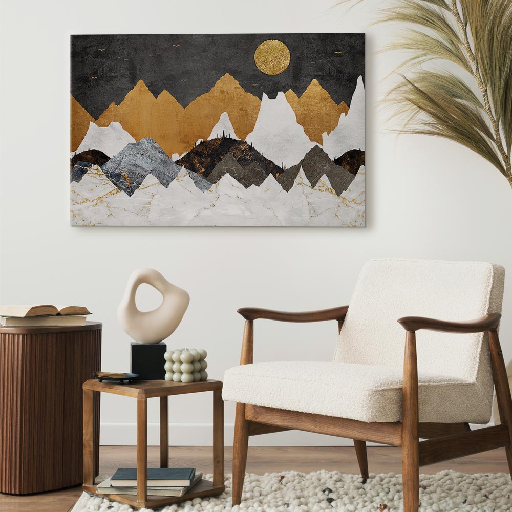 Cold Night Landscape Wide Canvas Print