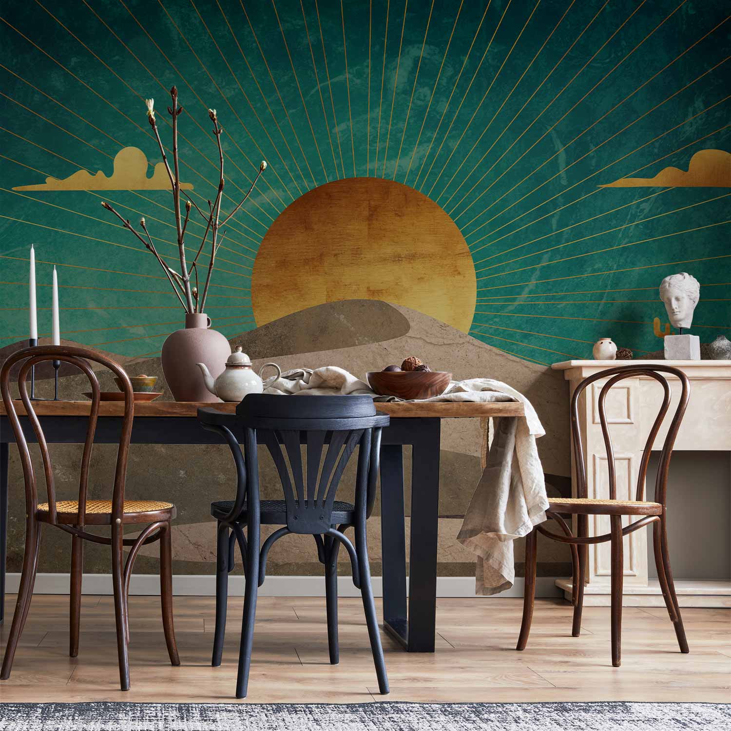 Abstract Desert Morning Landscape Wall Mural