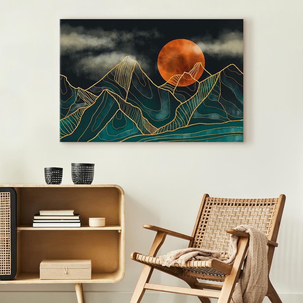 Mountain Landscape Calm Wide Canvas Print