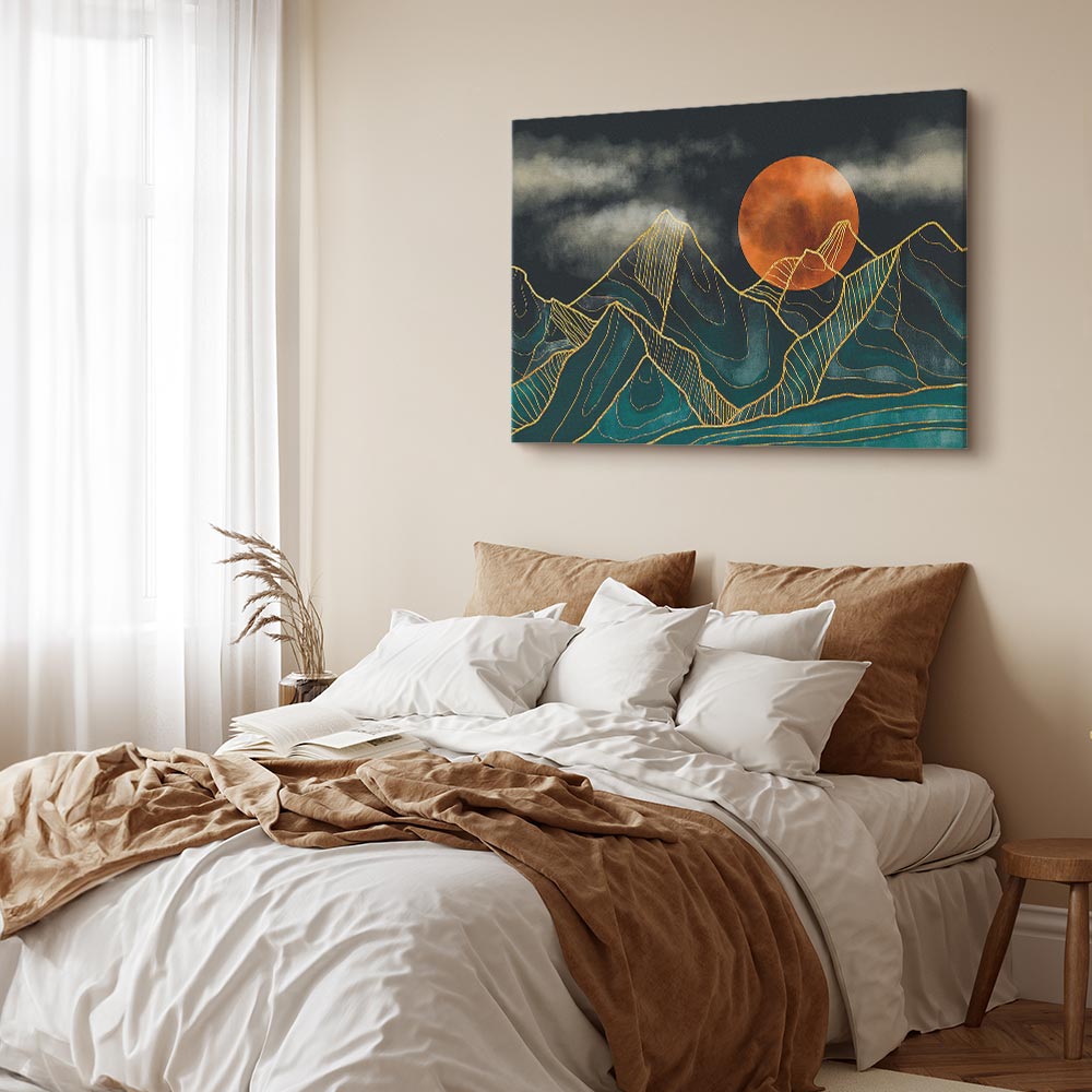 Mountain Landscape Calm Wide Canvas Print