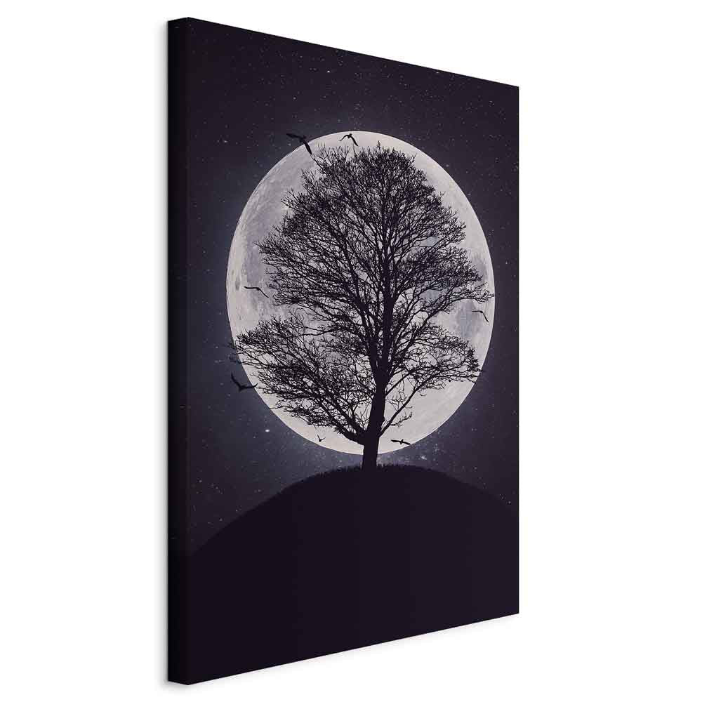 Lone Tree Night Landscape Canvas Print