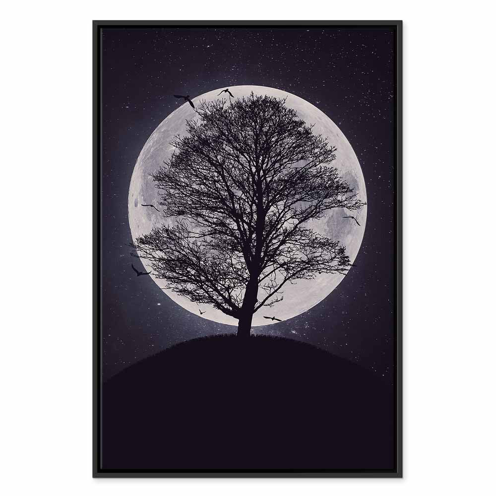 Lone Tree Night Landscape Canvas Print