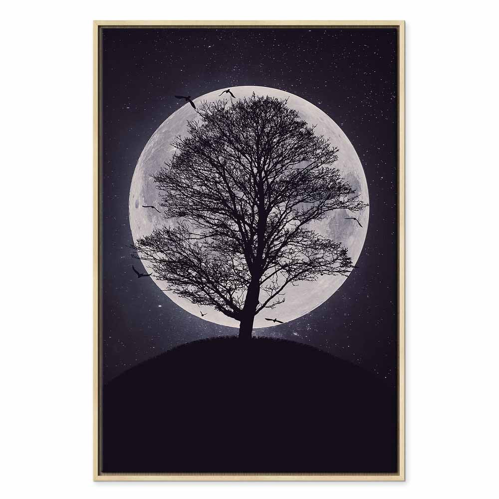 Lone Tree Night Landscape Canvas Print