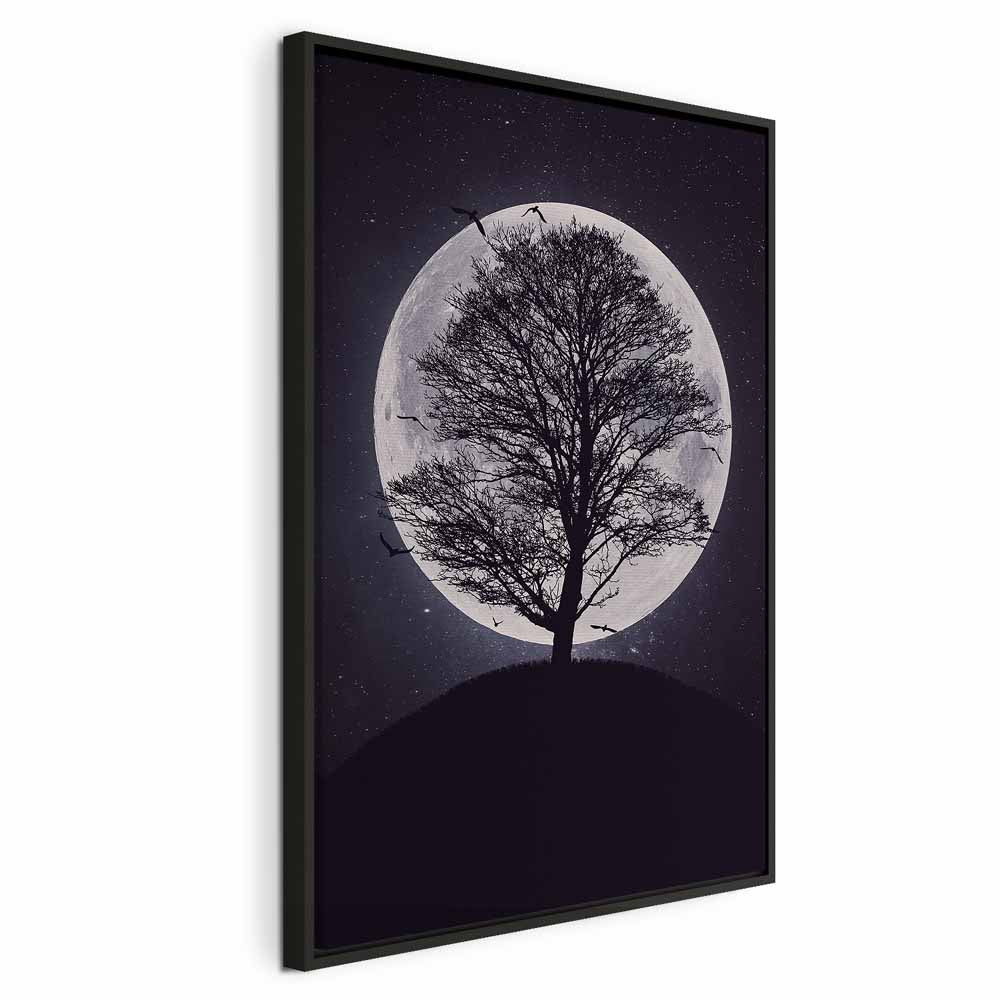 Lone Tree Night Landscape Canvas Print