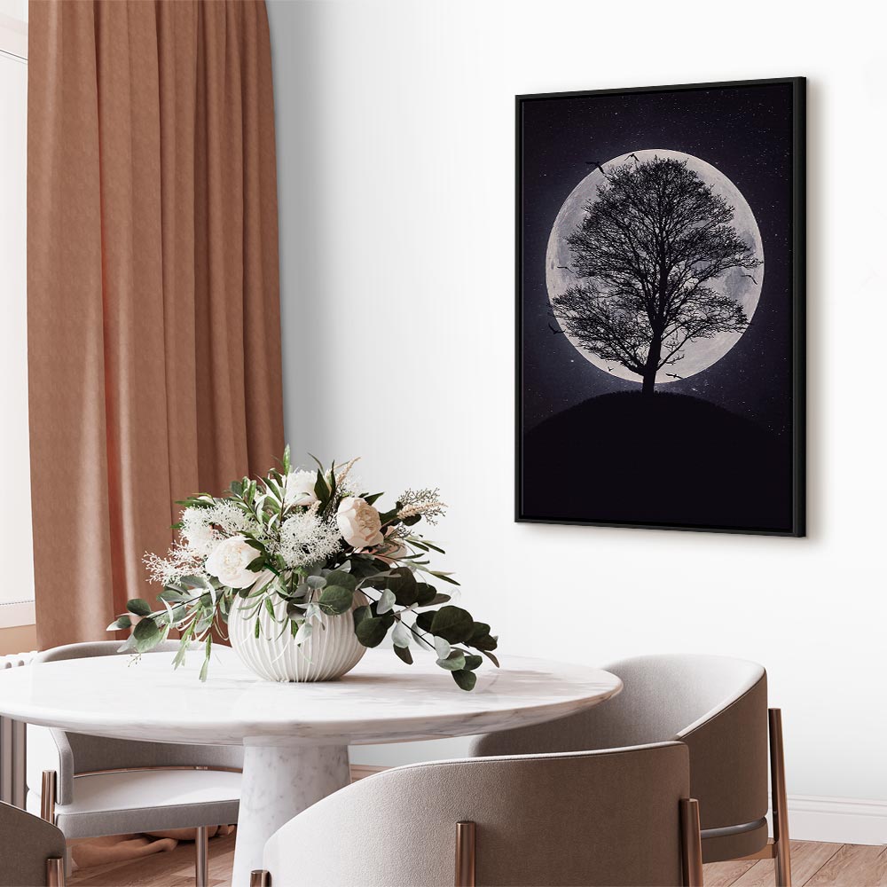Lone Tree Night Landscape Canvas Print
