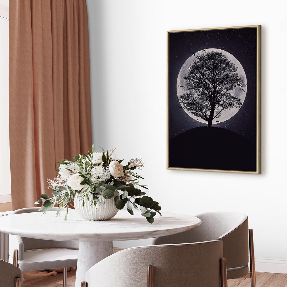 Lone Tree Night Landscape Canvas Print