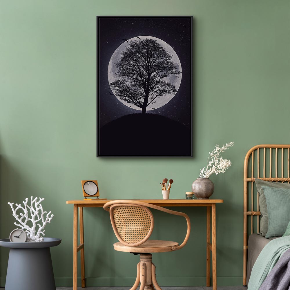 Lone Tree Night Landscape Canvas Print