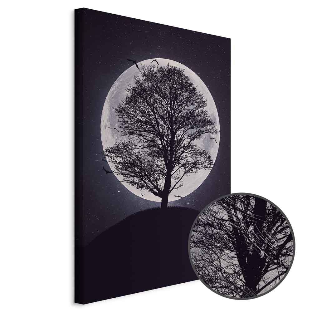 Lone Tree Night Landscape Canvas Print