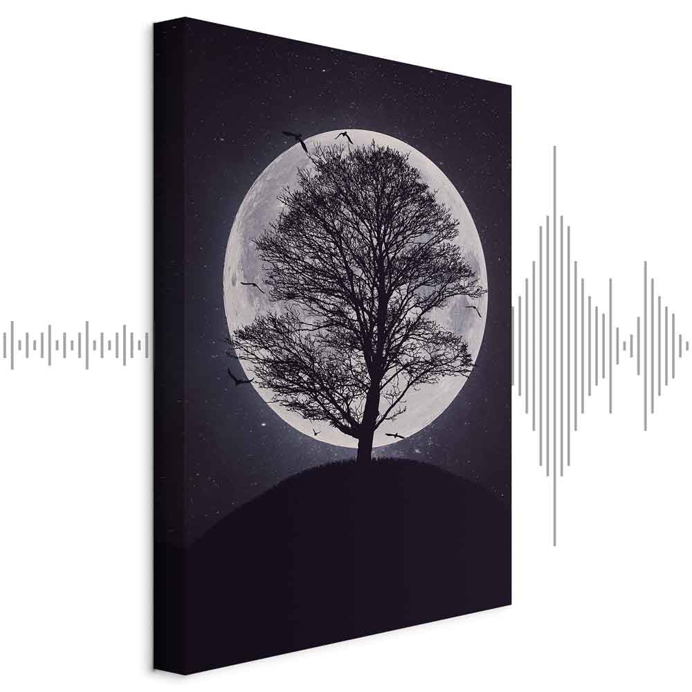 Lone Tree Night Landscape Canvas Print