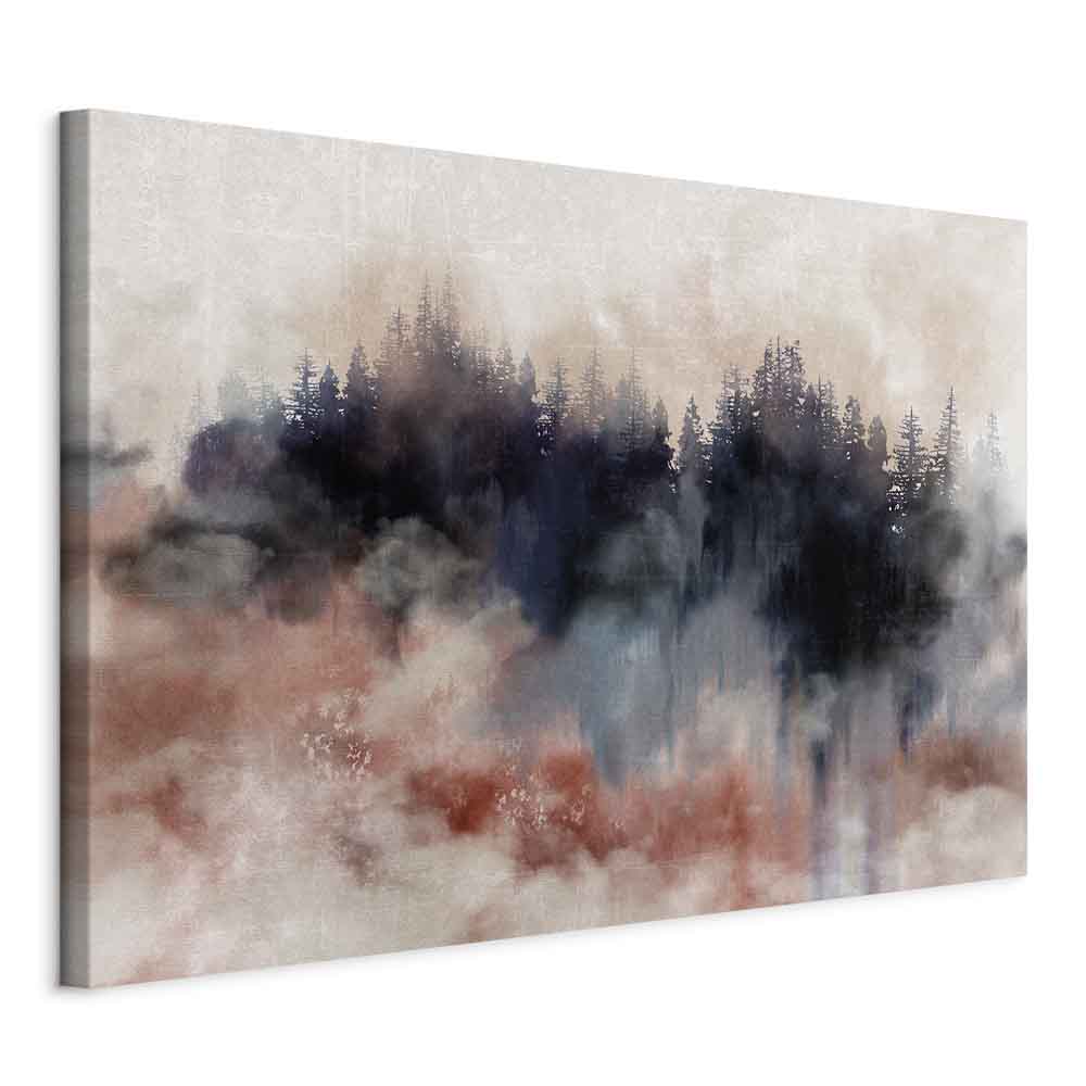 Abstract Winter Trees Watercolor Landscape Canvas Print