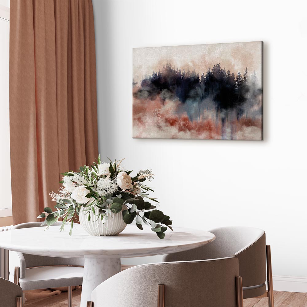 Abstract Winter Trees Watercolor Landscape Canvas Print