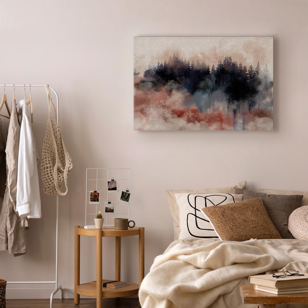 Abstract Winter Trees Watercolor Landscape Canvas Print
