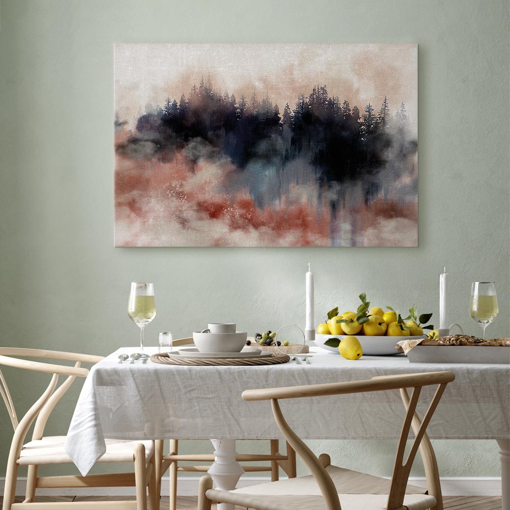 Abstract Winter Trees Watercolor Landscape Canvas Print
