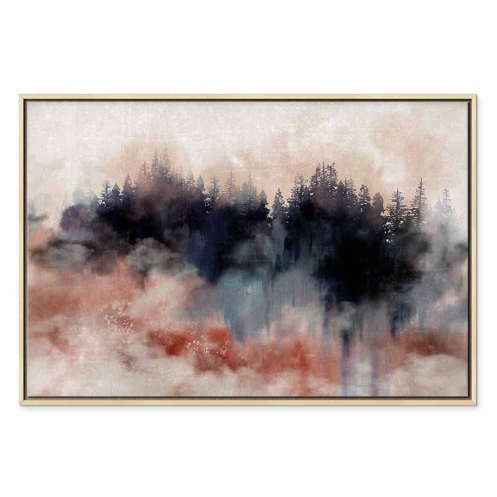 Abstract Winter Trees Watercolor Landscape Canvas Print