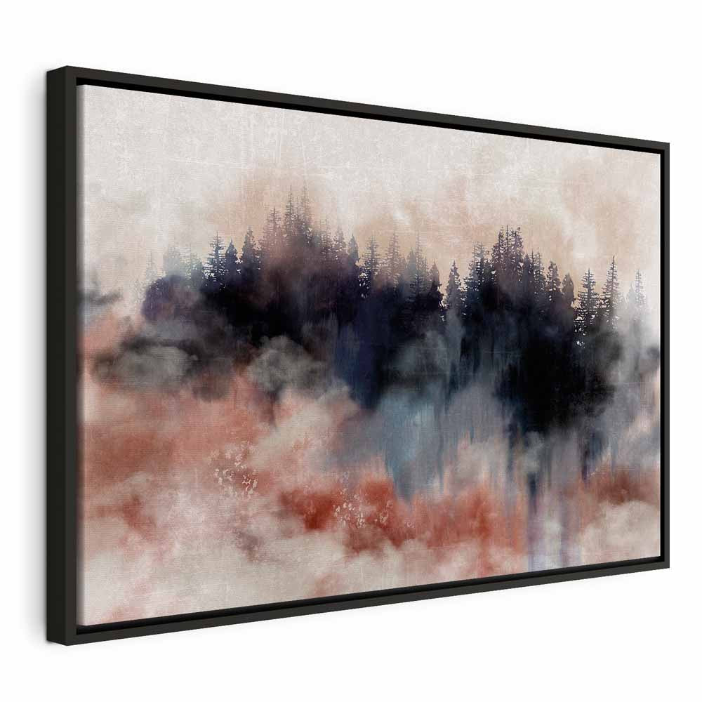 Abstract Winter Trees Watercolor Landscape Canvas Print